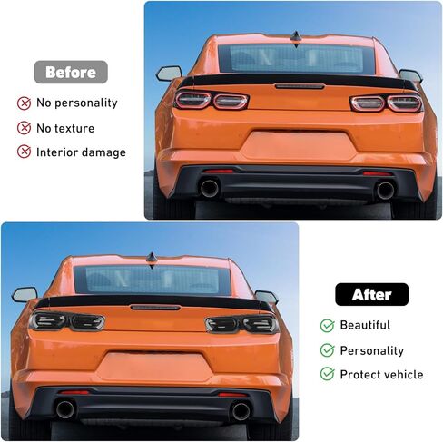 Linskip Tail Light Covers Compatible with Chevy Camaro 2019 2020 2021 2022 2023 2024, Taillight Lamp Guard Trim Bezels Decoration for Camaro Exterior Accessories(Dark Smoke) in Kuwait