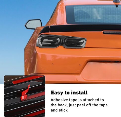 Linskip Tail Light Covers Compatible with Chevy Camaro 2019 2020 2021 2022 2023 2024, Taillight Lamp Guard Trim Bezels Decoration for Camaro Exterior Accessories(Dark Smoke) in Kuwait