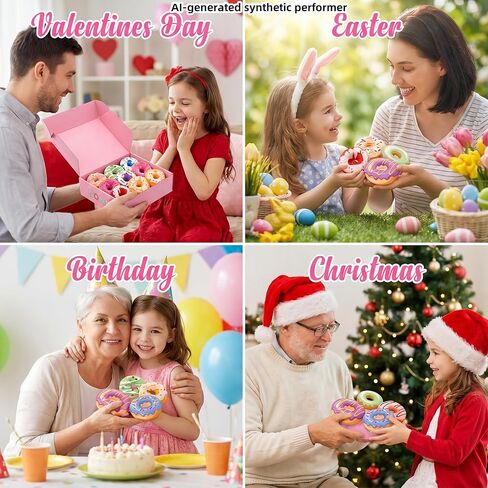 Donut Bath Bombs for Girls, 4oz/Pack of 9 Bath Bombs for Kids with Surprise Inside, Kids Bath Bombs with Jewelry Inside, Bath Bombs for Girl's Birthday Party Favor, Spa Day Gift in Kuwait