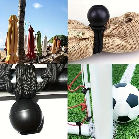 10 قطع من حبال الكرات المطاطية شديدة التحمل، أشرطة ربط مرنة مع كرة بلاستيكية، أشرطة قماش القنب قابلة للتعديل لخيمة التخييم، المظلة، القماش المشمع، لافتة (أسود 10 قطع) in Saudi Arabia
