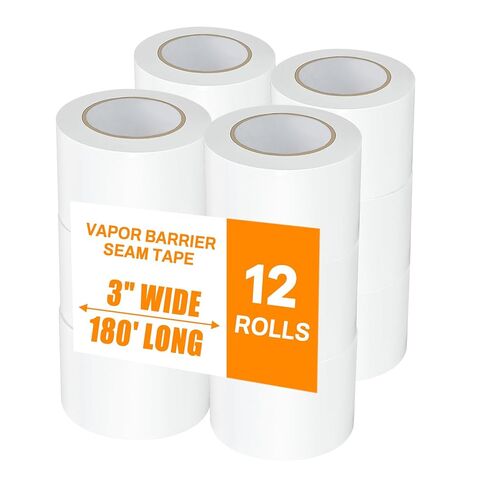 Vapor Barrier Tape, High-Adhesion Waterproof Seam Tape, Insulation Tape 3" Wide x 180' Long, PE Seal Tape 9 mm, for Crawlspaces Barriers Seal and Seam Insulation Repairs & Plastic Liners, 4 Roll in Saudi Arabia