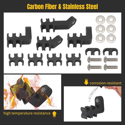 Spark Plug Wire Loom & Separator Kit for Small Block Chevy Engines Pre-1986 with Perimeter Bolt Valve Covers, Under Exhaust Routing for 8mm Wires, Carbon Fiber Separators with Stainless Hardware in Kuwait