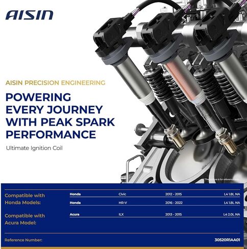 AISIN AFTERMARKET ESCH-00010 Pack of 4 Ignition Coils - Compatible with Honda Civic 2012-2015 4Cyl 1.8L, HR-V 2016-2022 4Cyl 1.8L, Acura ILX 2013-2015 4Cyl 2.0L in Kuwait