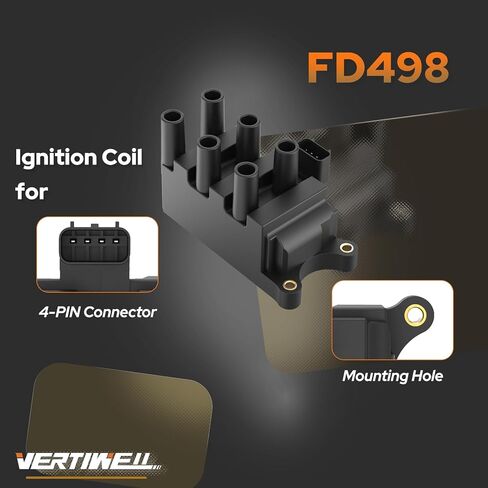 Set of 1 Ignition Coil Pack and Spark Plugs and Wires Set Compatible with Ford Ranger 2004-2008 3.0L V6 Replaces FD498 3354 SP413 in Saudi Arabia