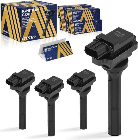 AISIN AFTERMARKET ESCAZ-00167 حزمة من 4 ملفات إشعال - متوافقة مع شيفروليه تراكر 1999-2004، سوزوكي إيريو 2002-2007، إستيم 1999-2002، سايد كيك 1998، فيتارا 1999-2003 - 4Cyl 1.8L 2.0L in Kuwait