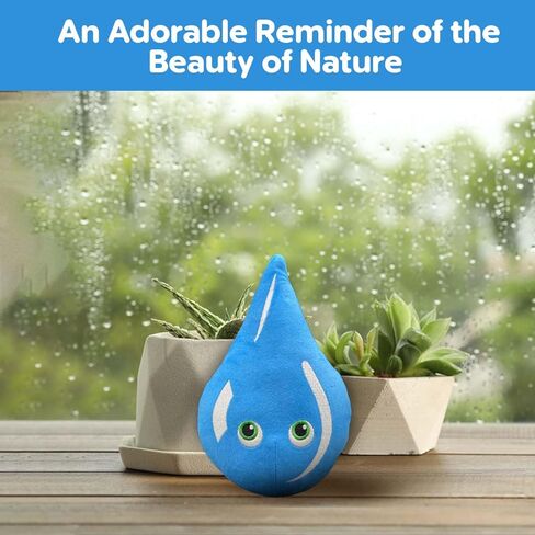 Thunderheads Raindrop Plushie, Nature-Inspired Educational Soft Collectible with Fact Card, Fun STEM Tool for Learning Rain, Weather and Earth Science, Sustainable Gift for Families & Curious Minds in Saudi Arabia
