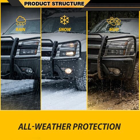 CNNELL واقي فرشاة الشواية الممتصة للصدمات متوافق مع Chevy Avalanche 1500 2002 2003 2004 2005 2006 (مع كسوة الجسم) أسود in Kuwait