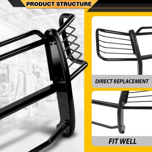CNNELL واقي فرشاة الشواية الممتصة للصدمات متوافق مع Chevy Avalanche 1500 2002 2003 2004 2005 2006 (مع كسوة الجسم) أسود in Kuwait