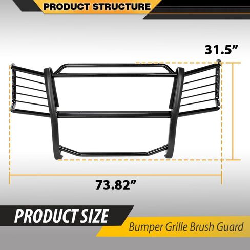 CNNELL واقي فرشاة الشواية الممتصة للصدمات متوافق مع Chevy Avalanche 1500 2002 2003 2004 2005 2006 (مع كسوة الجسم) أسود in Kuwait
