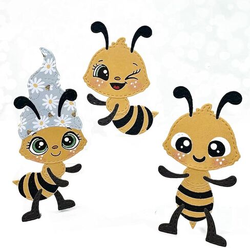 Gnome Friends Honey Bee and Four Leaf Clover Metal Cutting Dies and Stamps 2025 New for Making Scrapbooking DIY Birthdays Album Greeting Card Stencil Die Cuts Decorate (M3028-Dies) in Saudi Arabia