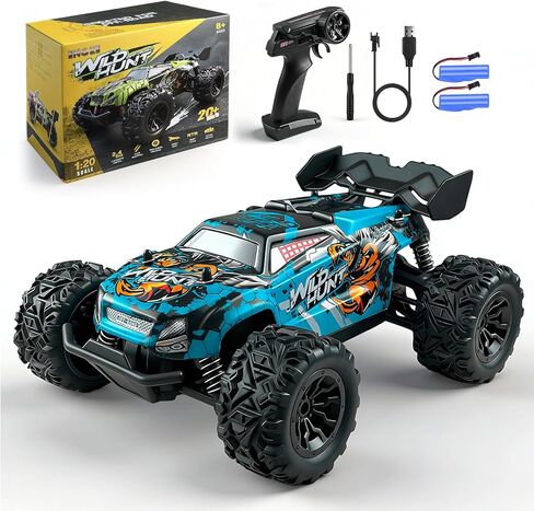 Remote Control Car for Kids, All-Terrain Remote Control Truck for Boys, Rechargeable Rc Truck, 1:20, 20KM/H, 2.4GHZ, Speed Friendly, Sturdy, Ideal Gift for Christmas, Birthday, Kids, Beginner (Blue) in Saudi Arabia