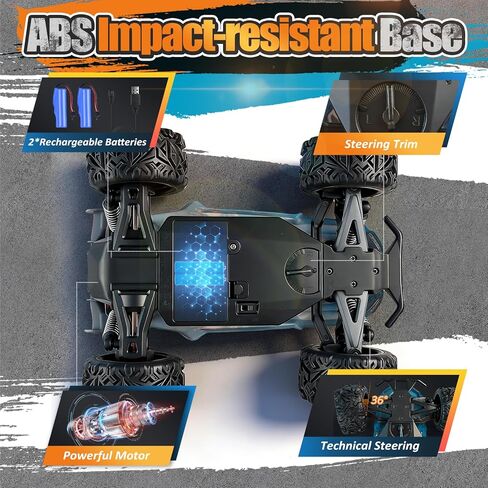 Remote Control Car for Kids, All-Terrain Remote Control Truck for Boys, Rechargeable Rc Truck, 1:20, 20KM/H, 2.4GHZ, Speed Friendly, Sturdy, Ideal Gift for Christmas, Birthday, Kids, Beginner (Blue) in Saudi Arabia