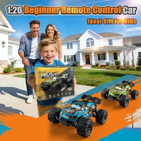 Remote Control Car for Kids, All-Terrain Remote Control Truck for Boys, Rechargeable Rc Truck, 1:20, 20KM/H, 2.4GHZ, Speed Friendly, Sturdy, Ideal Gift for Christmas, Birthday, Kids, Beginner (Blue) in Saudi Arabia
