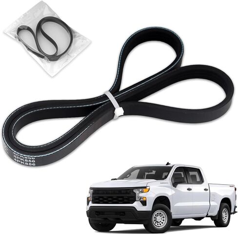 AC Belt A/C Compressor Serpentine Drive Belt Fit for Chevy, GMC, Cadillac - Silverado 1500 LD, Sierra 1500 2014-2023, Sierra 2500 HD 2020-2023, Tahoe, Suburban, Yukon, Escalade ESV 4PK856E in Saudi Arabia