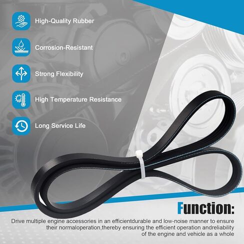 AC Belt A/C Compressor Serpentine Drive Belt Fit for Chevy, GMC, Cadillac - Silverado 1500 LD, Sierra 1500 2014-2023, Sierra 2500 HD 2020-2023, Tahoe, Suburban, Yukon, Escalade ESV 4PK856E in Saudi Arabia