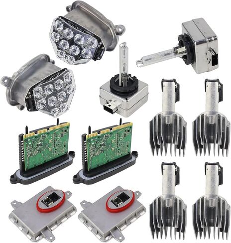 MUNIK Lighting System Control Unit 12-Piece Set 2010-2016 for BMW 5 Wash 520i 523i 528i 530i 535i M5 Replacement # 63117271901 63117271902 63127262731 63117316217 63117237647 D1S6000K in Kuwait