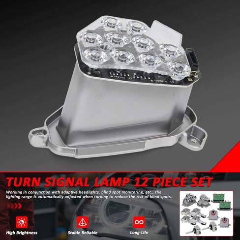 MUNIK Lighting System Control Unit 12-Piece Set 2010-2016 for BMW 5 Wash 520i 523i 528i 530i 535i M5 Replacement # 63117271901 63117271902 63127262731 63117316217 63117237647 D1S6000K in Kuwait