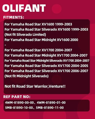 كاتب لياماها رود ستار 1600 1700 XV1600 XV1700 1999-2007 سيلفرادو منتصف الليل 4WM-81890-01-00 5MB-81890-11-00 in Kuwait