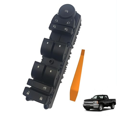 20835553 Power Window Switch Driver Side for 2007-2013 Chevrolet Silverado, Avalanche, 2007-2014 Suburban, Sierra, Yukon with Power Folding Mirrors - Direct Replacement for OEM 15093440 15906881 in Saudi Arabia
