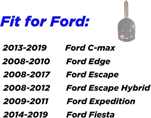 Key Fob Cover for Ford Escape: 4 Buttons Key Fob Case Fit for Ford C-max Edge Escape Hybrid Expedition Fiesta Flex Focus Fusion Taurus 2007-2019丨Remote Protective OUCD6000022 CWTWB1U793 (Blue) in Saudi Arabia