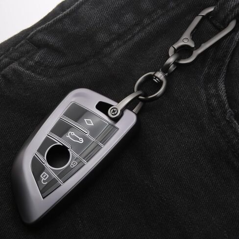 2PCS Compatible with BMW Key Fob Cover Fits 2020 2021 2022 2023 2024 2025 1 2 3 4 5 6 7 8 Series X1 X2 X3 X4 X5 X6 Z4 Case Accessories TPU Protector Grey/White in Saudi Arabia