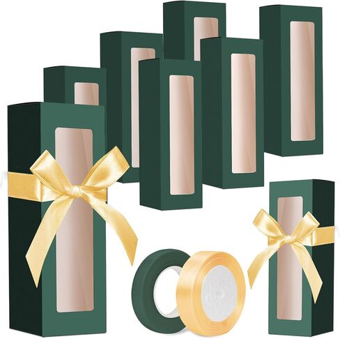 meiqidi 8 Pcs Tumbler Gift Box, Tumbler Boxes with Ribbon and Window, Large White Gift Box for 12oz/16oz/20oz Tumbler, 9.6x3.35x3.35 Inch in Saudi Arabia