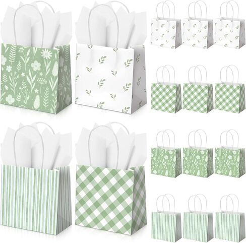 Silkfly 24 Pack Mini Blue Floral Gift Bags with Handles & Tissue Paper 5x5x3 Inch Bulk Small Hydrangea Flower Candy Goodie Bags for Women Baby Shower Tea Party Bridesmaid Birthday Wedding Supplies in Kuwait