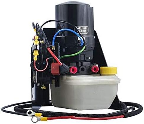 RAREELECTRICAL 12V Floor Mount Tilt Trim Motor Pump Reservoir Assembly Compatible With 1983-2006 Mercruiser 377 502 540 575 Bravo Alpha One Oildyne Mercury 14336A15 14336A6 88183A8 in Kuwait