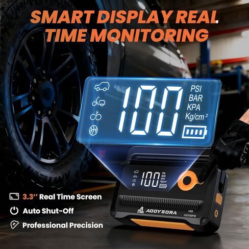 9-in-1 6000A Car Battery Jump Starter with Air Compressor 26800mAh, 150PSI 12V Portable Jump Box with Auto-Shutoff Tire Inflator, 3 Modes Flashlight and Jumper Cables(All Gas/12L Diesel) in Saudi Arabia