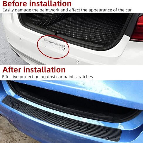 1 Pcs Rear Trunk Bumper Guard Protector for Jeep Grand Cherokee L 2021-2025, Auto Tailgate Edge Scuff Plate Anti Scratch Decal Stickers Carbon Fiber,Black 104 * 9 in Saudi Arabia
