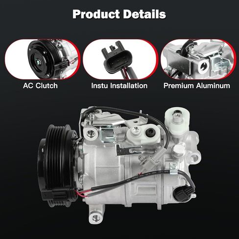 cciyu Air Conditioning Compressor for INFINITI QX30 for Mercedes-Benz A220 A35 AMG CLA250 GLA250 GLB250 GLB35 AMG 2.0L 2014-2025 Replaces AC Compressor for Car 5 Grooves in Kuwait