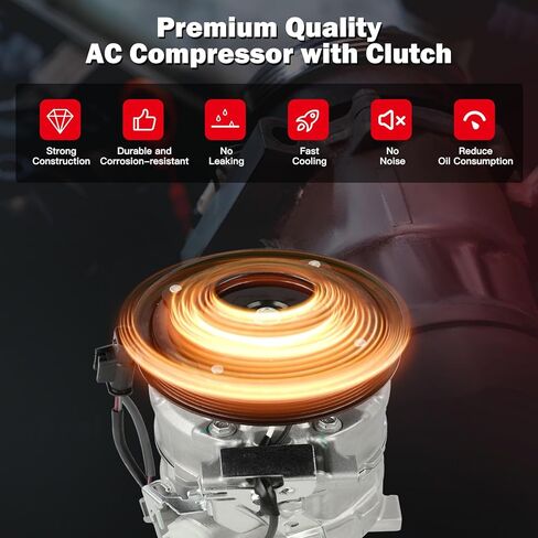 cciyu Air Conditioning Compressor for INFINITI QX30 for Mercedes-Benz A220 A35 AMG CLA250 GLA250 GLB250 GLB35 AMG 2.0L 2014-2025 Replaces AC Compressor for Car 5 Grooves in Kuwait
