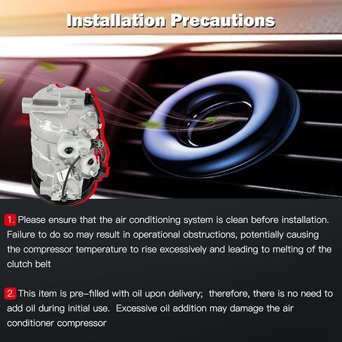 cciyu Air Conditioning Compressor for INFINITI QX30 for Mercedes-Benz A220 A35 AMG CLA250 GLA250 GLB250 GLB35 AMG 2.0L 2014-2025 Replaces AC Compressor for Car 5 Grooves in Kuwait