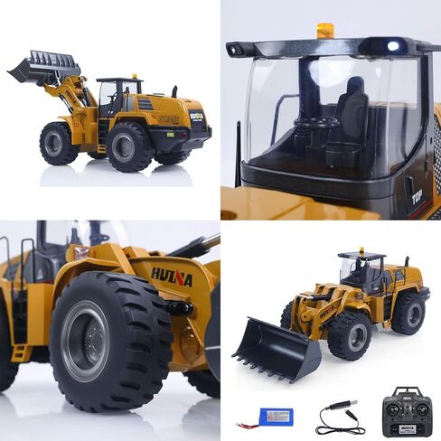 1/14 HUINA Toys 2.4G 10CH Radio Controlled Loader 1583 Electric Lifting System Lights Sound RC Construction Vehicles Assembled Hobby Grade Model for Ages 14+ in Saudi Arabia