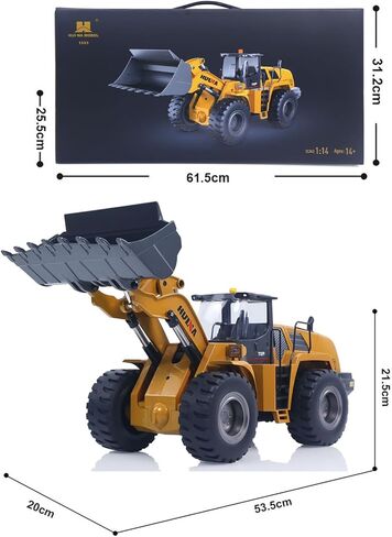 1/14 HUINA Toys 2.4G 10CH Radio Controlled Loader 1583 Electric Lifting System Lights Sound RC Construction Vehicles Assembled Hobby Grade Model for Ages 14+ in Saudi Arabia