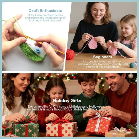 BrilleBrille Crochet Owls Kits Glow in The Dark Owl Knitting Kit Crochet Kit for Beginners Great Birthday Gifts for for Adults and Teens with Step by Step Video Amigurumi Crochet Kit DIY Craft in Saudi Arabia