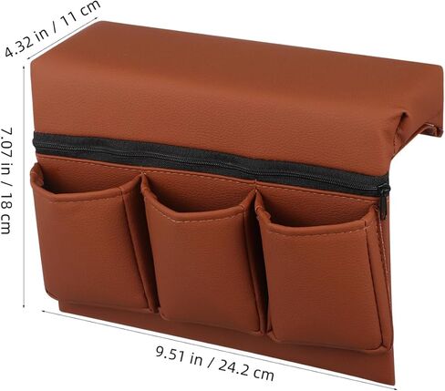Car Window Armrest Storage Box: Leather Window Side Bag Organizer with Cushion Pocket Universal Front Car Door Armrest Pad Accessory for Vehicle Truck Console Elbow Support Brown in Kuwait
