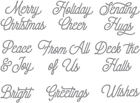 LZBRDY Merry Christmas Peace of Joy Greetings Bright Wishes Words Embossing Metal Cutting Dies for Card Making and Scrapbooking Birthday Thanksgiving Christmas Craft Die Cuts Stencil in Kuwait
