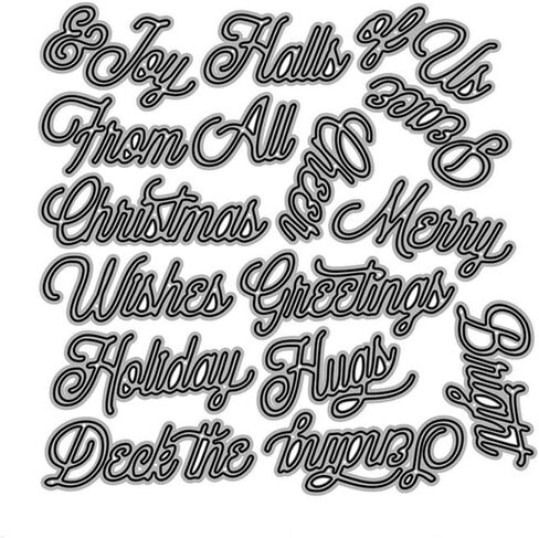 LZBRDY Merry Christmas Peace of Joy Greetings Bright Wishes Words Embossing Metal Cutting Dies for Card Making and Scrapbooking Birthday Thanksgiving Christmas Craft Die Cuts Stencil in Kuwait