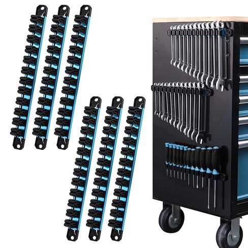 DURATECH Magnetic Screwdriver Organizer and Wrench Organizer, Screwdriver and Wrench Holder, Aluminum Tool Organizer Rail with 36 Slots for Toolbox Drawer and Tool Organization(3PCS) in Kuwait