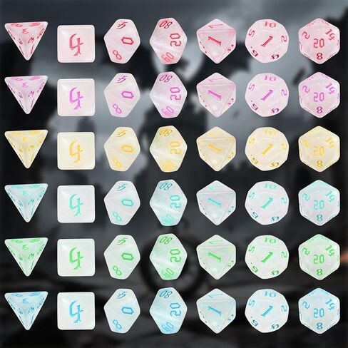 Knana 43 Pcs DND Dice Set 6 X 7 Polyhedral Dice with Leather Dragon Drawstring Bag for Dungeons and Dragons RPG MTG D&D Table Games in Kuwait
