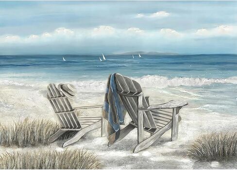 DIADAY Diamond Painting Kits for Adults Beach Seashore, 5D Summer Beach Diamond Art Kits, Full Drill Round Gem Diamond Dot, DIY Adult Crafts Home Wall Decor Gift 16 x 12 Inches in Saudi Arabia