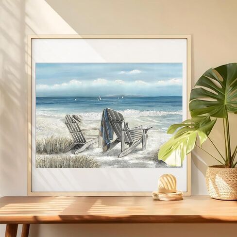 DIADAY Diamond Painting Kits for Adults Beach Seashore, 5D Summer Beach Diamond Art Kits, Full Drill Round Gem Diamond Dot, DIY Adult Crafts Home Wall Decor Gift 16 x 12 Inches in Saudi Arabia