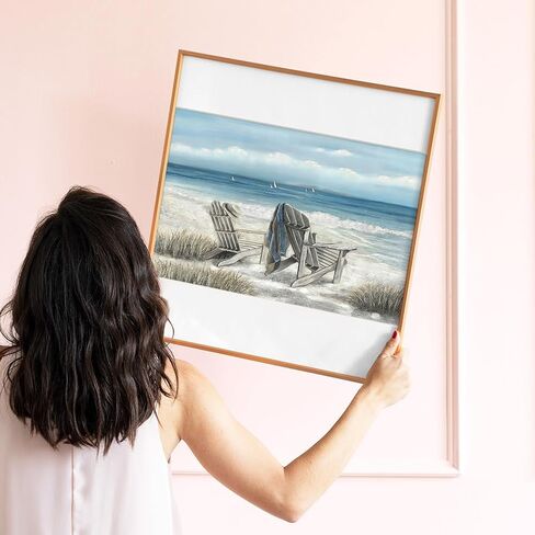 DIADAY Diamond Painting Kits for Adults Beach Seashore, 5D Summer Beach Diamond Art Kits, Full Drill Round Gem Diamond Dot, DIY Adult Crafts Home Wall Decor Gift 16 x 12 Inches in Saudi Arabia