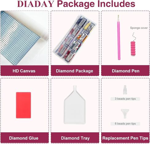 DIADAY Diamond Painting Kits for Adults Beach Seashore, 5D Summer Beach Diamond Art Kits, Full Drill Round Gem Diamond Dot, DIY Adult Crafts Home Wall Decor Gift 16 x 12 Inches in Saudi Arabia