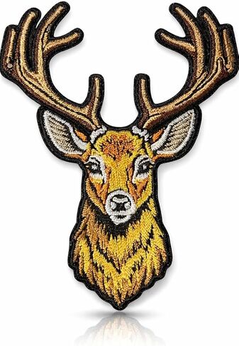 Deer Head Iron On Patch – Wildlife Animal Applique for Jackets, Bags, Hats, Jeans and Crafts in Kuwait