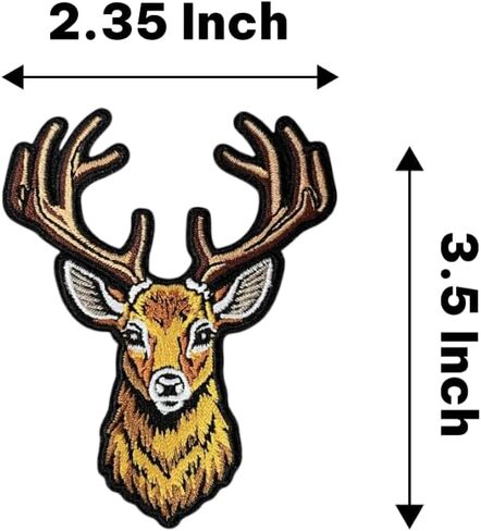 Deer Head Iron On Patch – Wildlife Animal Applique for Jackets, Bags, Hats, Jeans and Crafts in Kuwait
