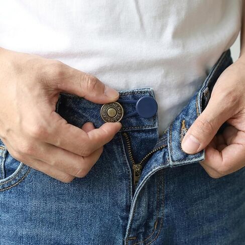موسع الخصر للسراويل والجينز 24 قطعة بدون تمديدات أزرار الخياطة تضيف 1-1.8 بوصة توسيع حزام الخصر المرن على الفور مع صندوق تخزين للنساء والرجال وبنطلونات الحمل وملابس العمل in Kuwait