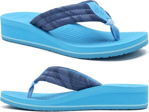 COFACE Women’s Flip Flops with Arch Support Ladies Fashion Lightweight Wedge Flip Flops Comfortable Yoga Mat Sole Summer Platform Thong Sandals in Saudi Arabia