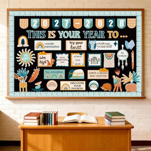 Bulletin Board Decorations, Green Motivational Decor for Classroom Bulletin Board Sets, Back to School Bulletin Decor for Classroom, Mental Health Posters for Teachers School Supplies in Saudi Arabia